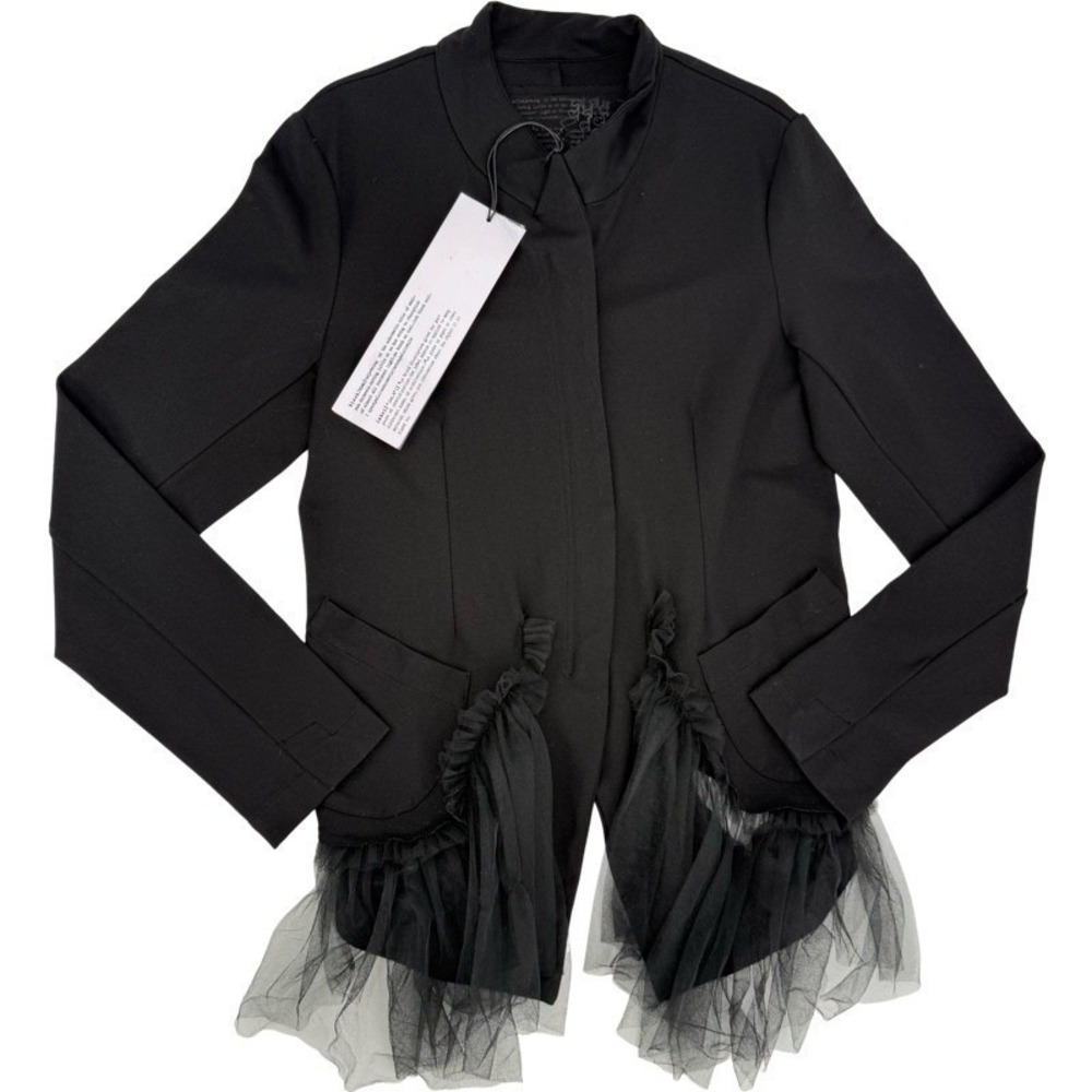 RUNDHOLZ BLACK LABEL Medium Jacket Black Tulle Hem Avant-Garde Gothic Festival